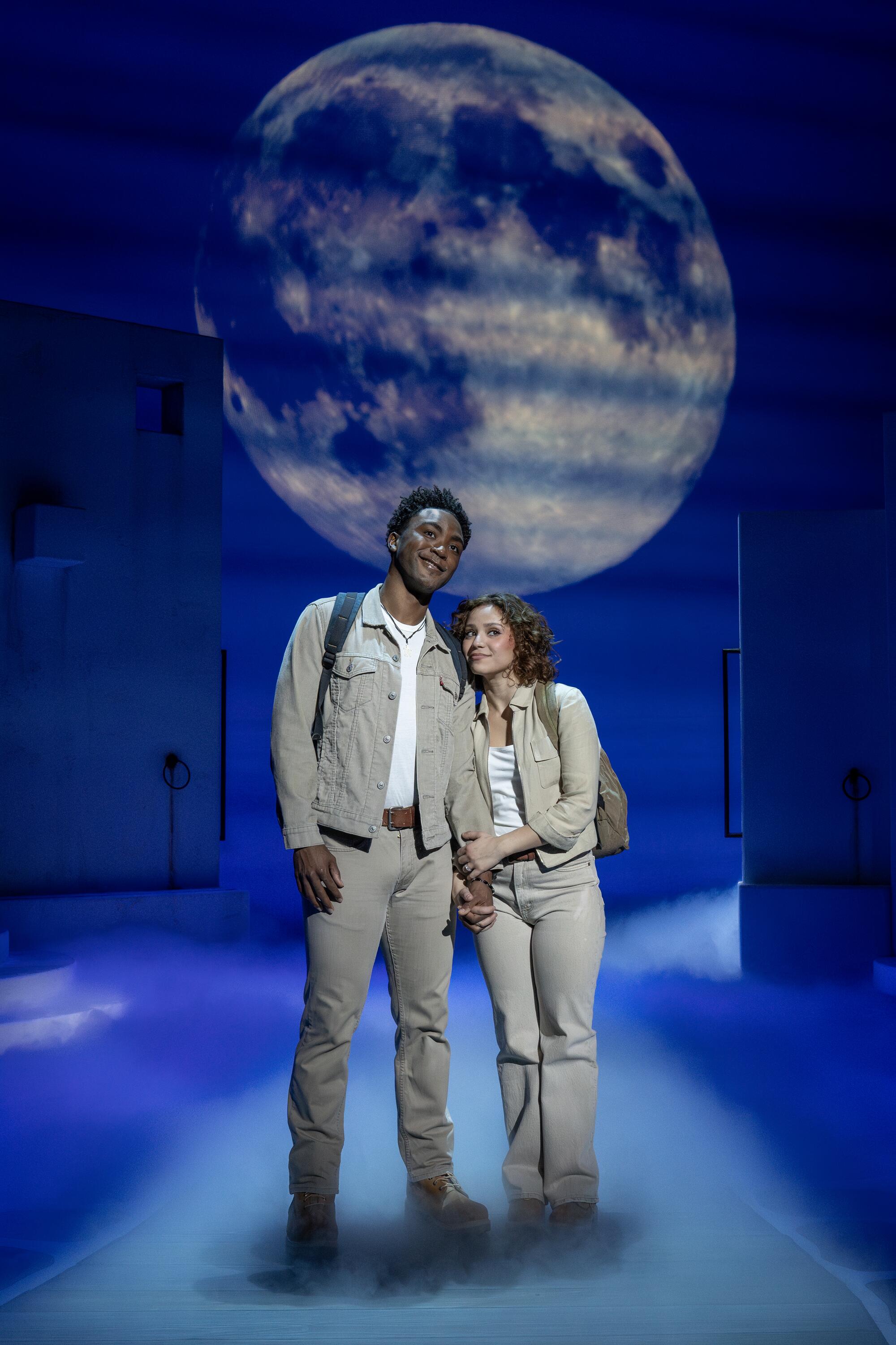 Mamma Mia production photo featuring Grant Reynolds and Juliette M. Ojeda